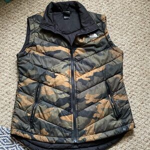 North Face Camo puffer vest